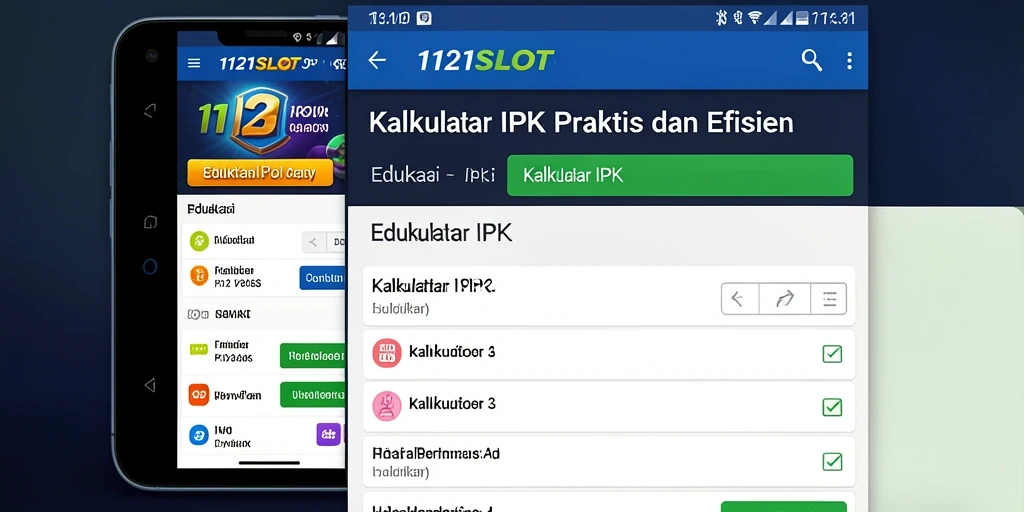 Antarmuka aplikasi 1121SLOT untuk kalkulasi IPK yang sederhana.