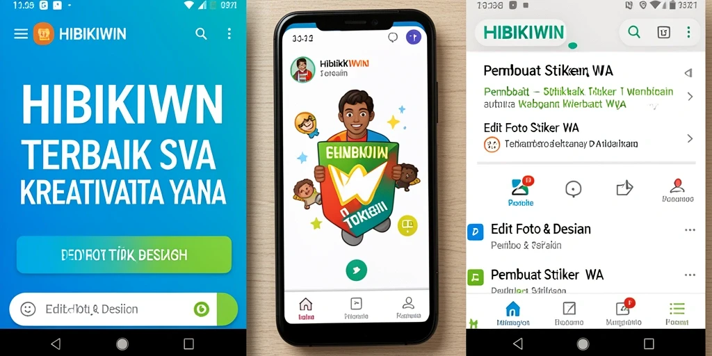 Antarmuka HIBIKIWIN untuk membuat stiker yang user-friendly.