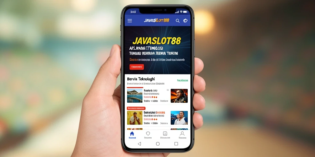 Tampilan antarmuka aplikasi <strong>JAVASLOT88</strong> yang modern dan user-friendly.