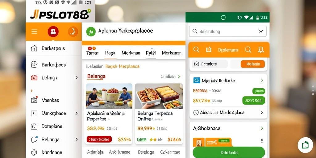 Tampilan antarmuka utama aplikasi JPSLOT88 dengan berbagai produk menarik.