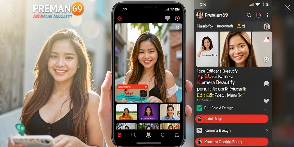 Antarmuka aplikasi Kamera Beautify PREMAN69 yang modern dan mudah digunakan.