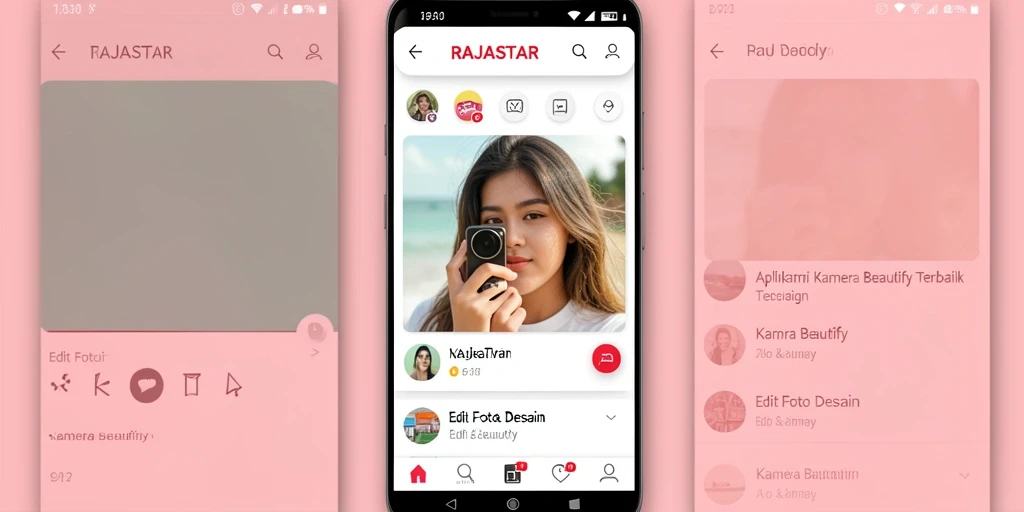 Tampilan antarmuka intuitif RAJASTAR untuk edit foto beautify.