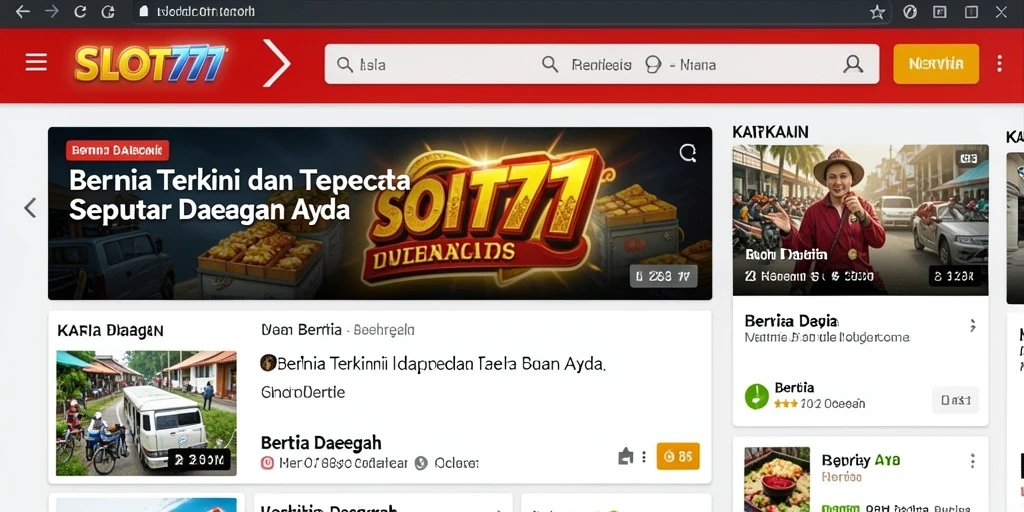 Tampilan antarmuka SLOT777 yang modern dan informatif.
