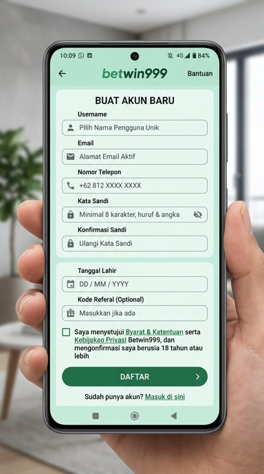 Buat Akun Baru Betwin999 untuk Pengguna Android